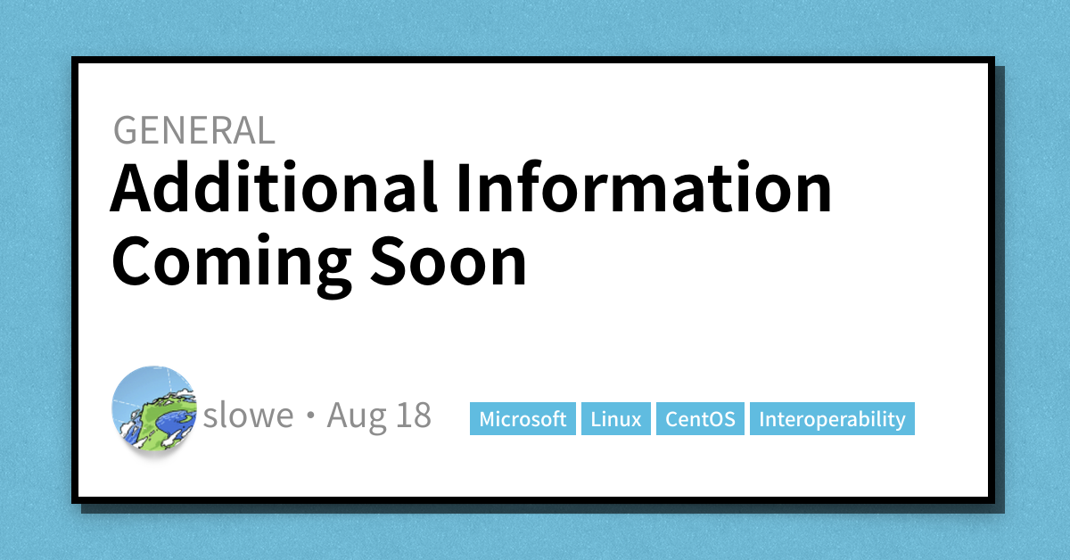 Additional Information Coming Soon - Scott's Weblog - The weblog of an ...